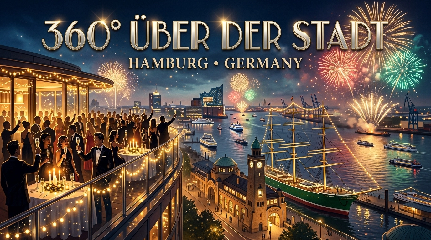 360° über der Stadt 2026/2027 – Silvester in der Tower Bar Hamburg