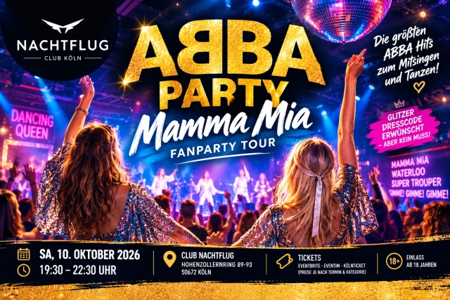 ABBA Party im Nachtflug Köln: Mamma Mia Fankonzert Termine und Tickets