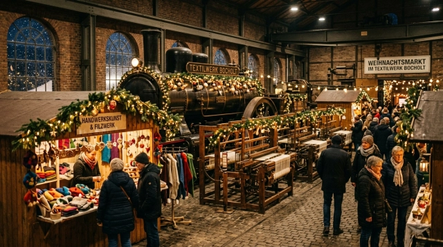 Adventsmarkt TextilWerk Bocholt 2026/2027: Kunsthandwerk & Weihnachtsmarkt im Industriemuseum
