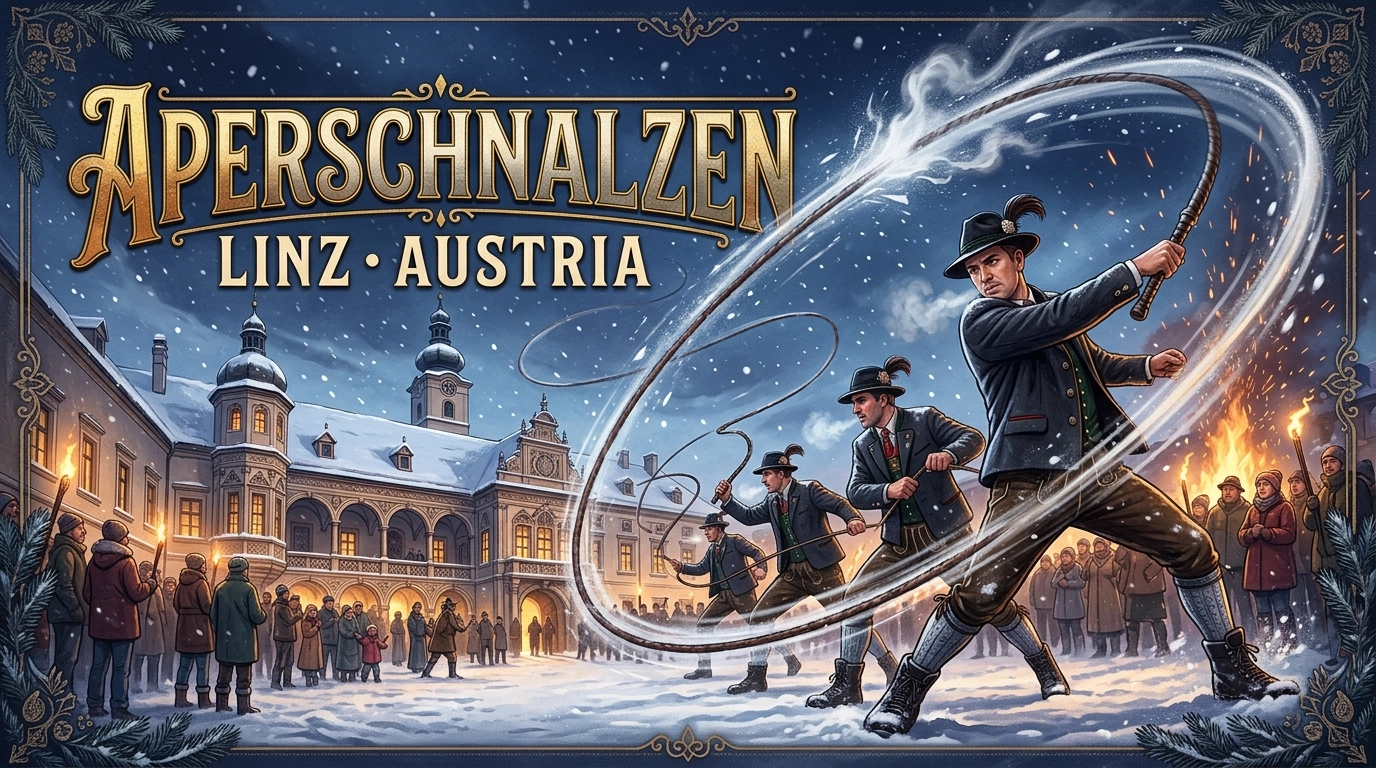 Aperschnalzen Linz 2027 – Neujahrsschnalzen vor dem Landhaus