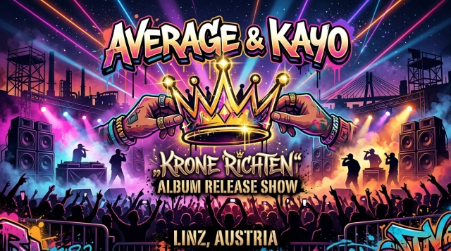 Average & Kayo Krone richten 2026: Album Release Show im Posthof Linz