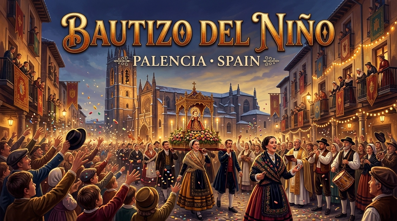 Bautizo del Niño 2026/2027 in Palencia – Neujahrstradition & Süßigkeitenregen