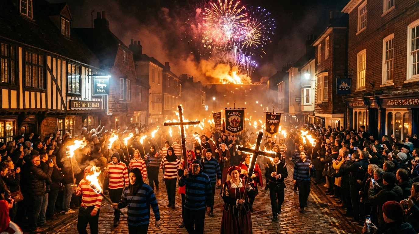 Bonfire Night 2026 in Lewes: Guy Fawkes Feier in England