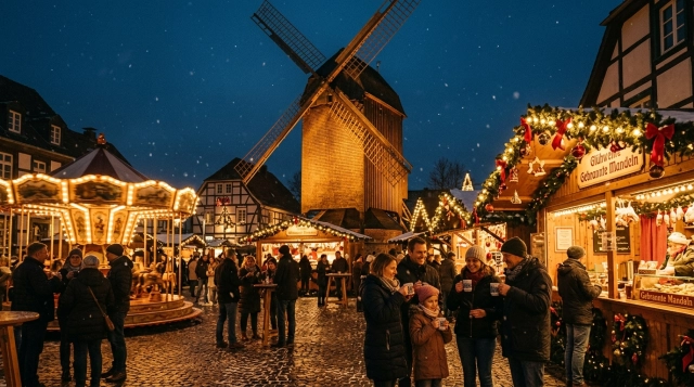 Brachter Mühlenweihnacht in Brüggen (Deutschland) 2026: Kleiner Weihnachtsmarkt an der historischen Mühle