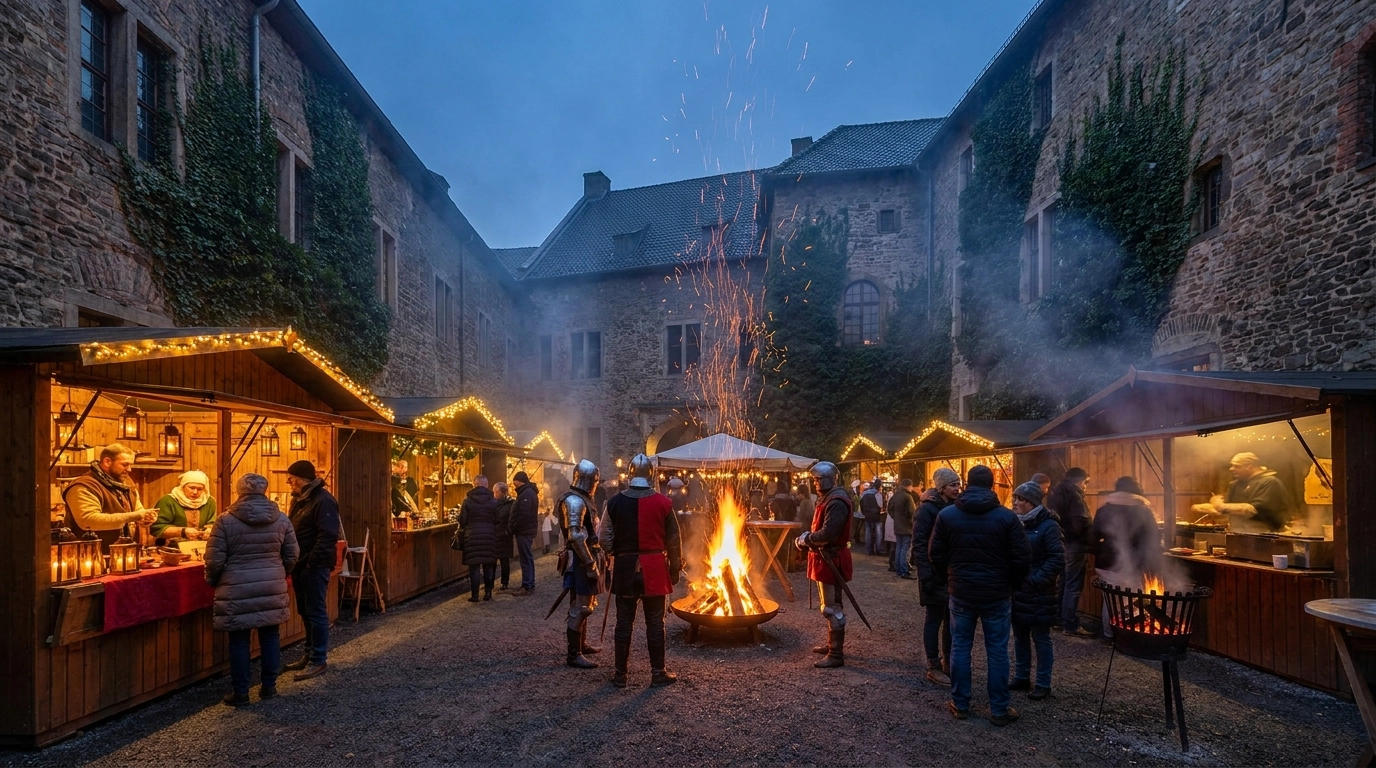 Broicher Schlossweihnacht 2026 – Mittelalter-Weihnachtsmarkt Schloss Broich