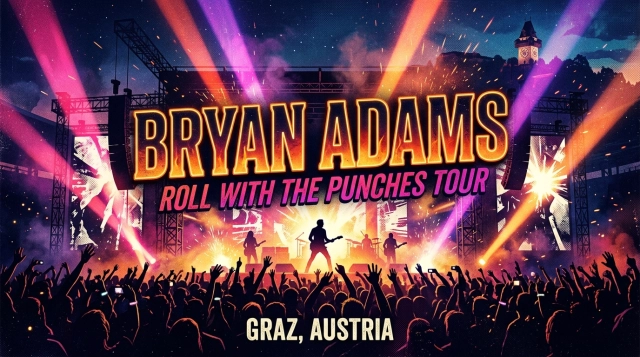 Bryan Adams Roll With The Punches Tour 2026: Rockkonzert in der Stadthalle Graz