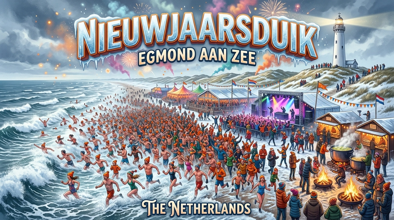 Silvester in Egmond aan Zee 2026-2027: Partys, Tanz und Neujahrsduik