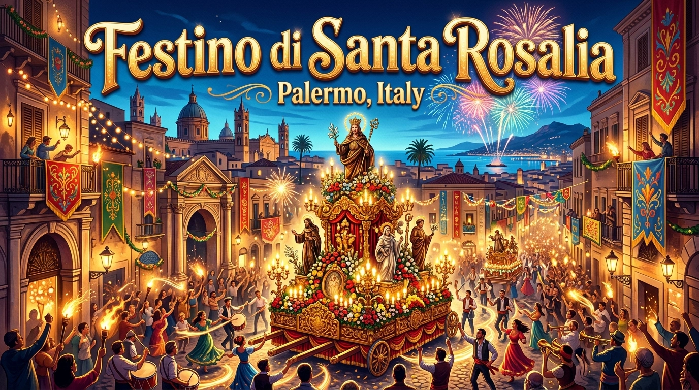 Festino di Santa Rosalia 2027 in Palermo (Italien) – Prozession, Musik & Feuerwerk