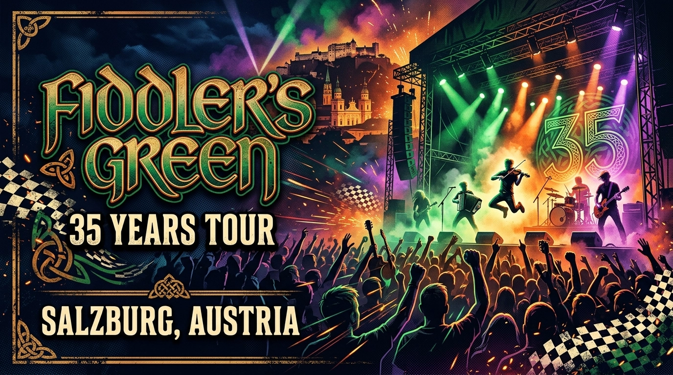 Fiddler's Green 35 Years Tour 2026 in Salzburg: Irish Speedfolk im Rockhouse
