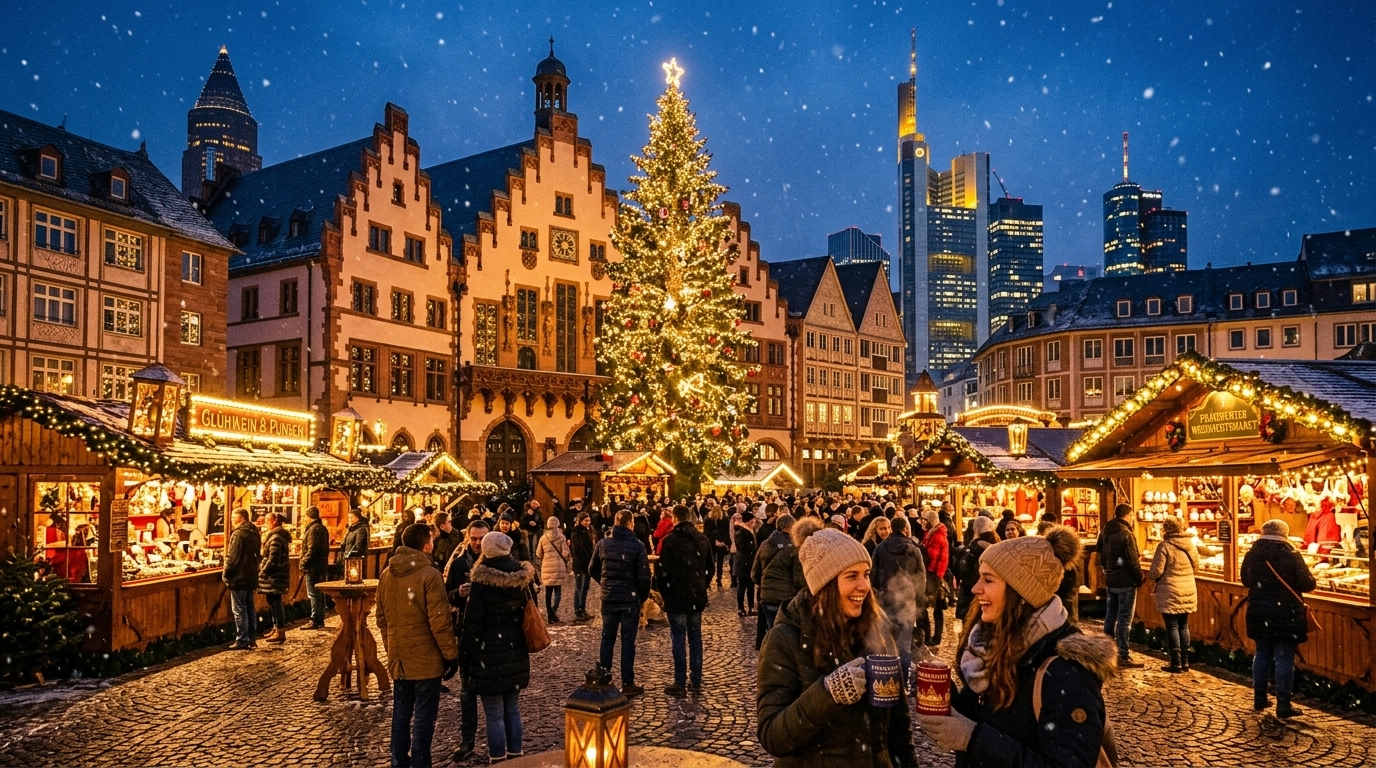 Frankfurter Weihnachtsmarkt 2026 – Großer Stadtweihnachtsmarkt am Römerberg, Rosa Weihnacht & Kinder-Weihnachtsmarkt