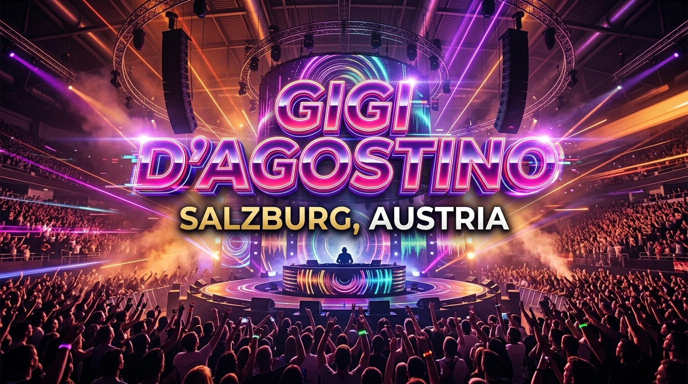 Gigi D'Agostino 360 Grad Live 2026 in Salzburg: Club Show in der Salzburgarena