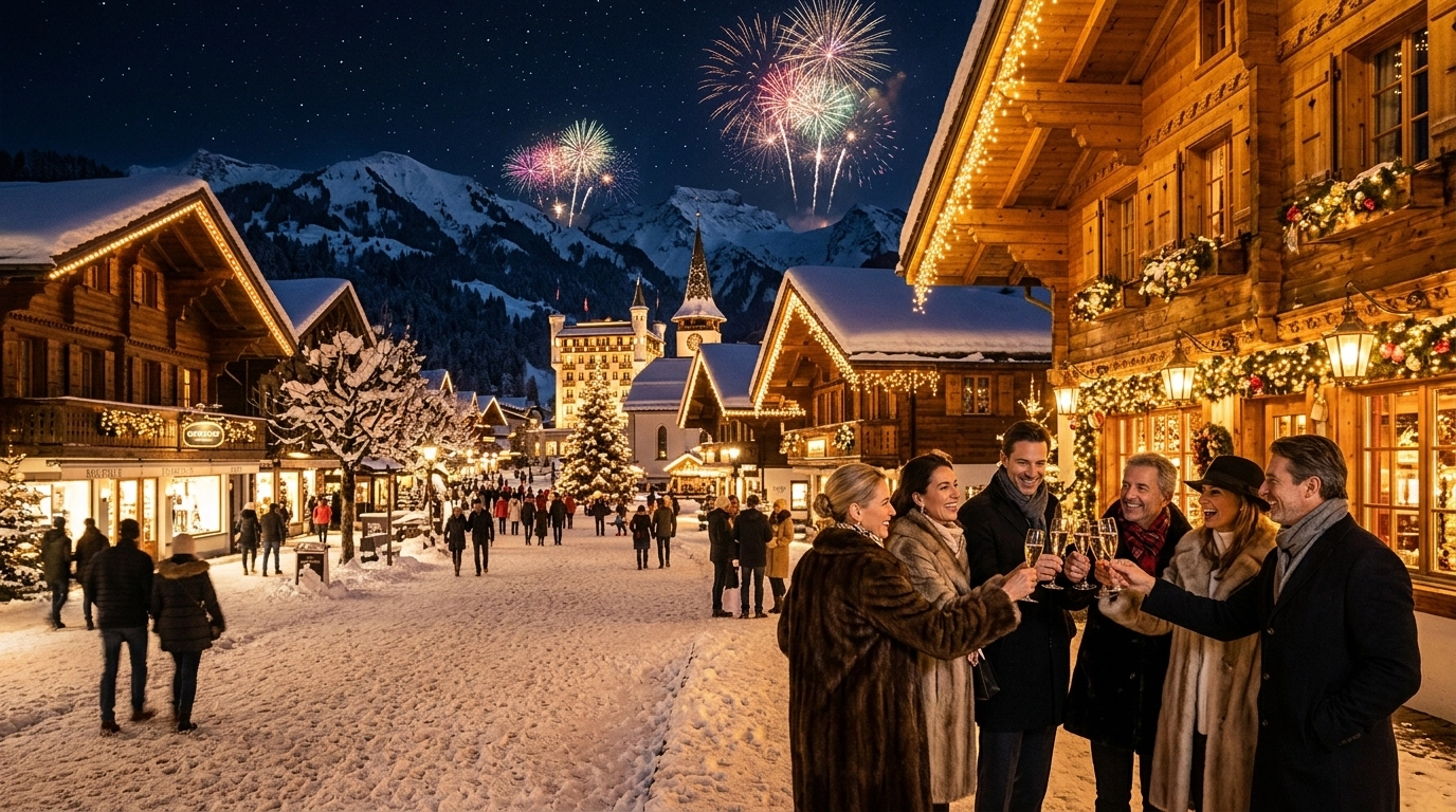 Silvester in Gstaad (Schweiz) 2026/2027: Feiern, Programm und Highlights