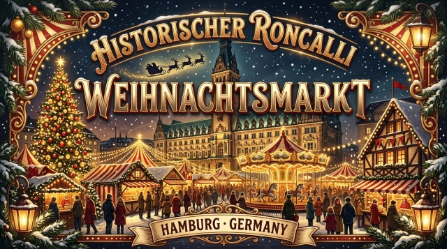 Historischer Roncalli Weihnachtsmarkt Hamburg 2026 – Rathausmarkt
