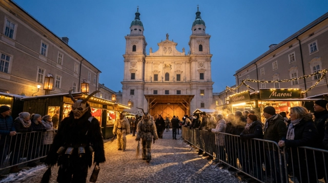 Krampuslauf am Christkindlmarkt Salzburg 2026