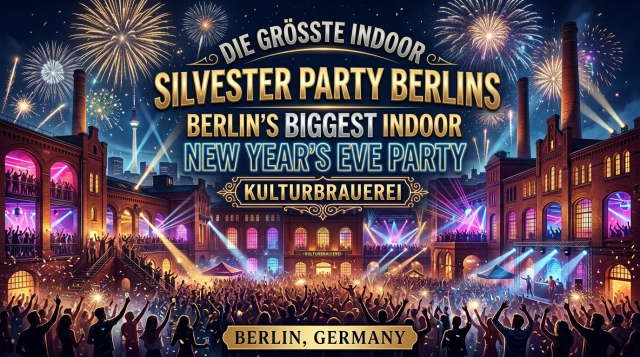 Indoor Silvester Party Kulturbrauerei 2026/2027 – Berlins größte Indoor-Silvesterparty