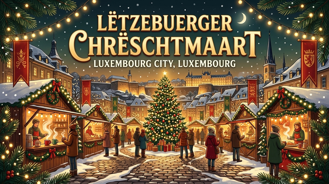 Lëtzebuerger Chrëschtmaart 2026/2027 in Luxemburg – Traditioneller Weihnachtsmarkt Place d’Armes