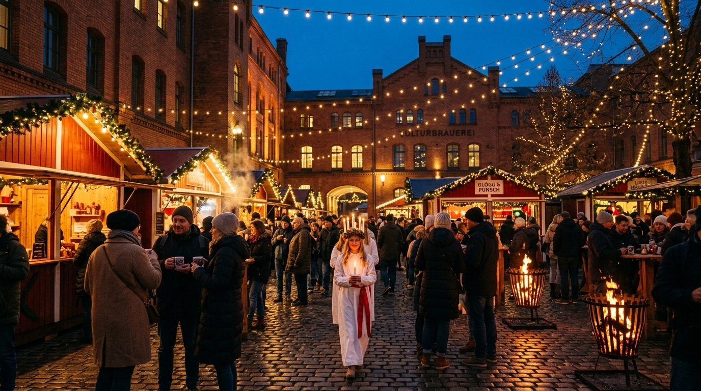 Lucia Weihnachtsmarkt 2026 – Skandinavischer Advent in der Kulturbrauerei Berlin