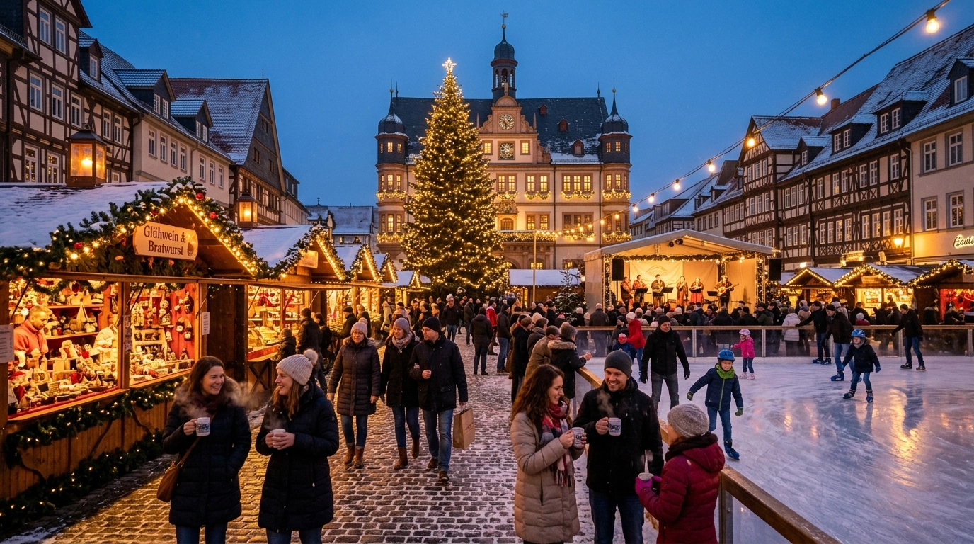 Lübbener Weihnachtsmarkt 2026: Adventsmarkt mit Eislaufbahn