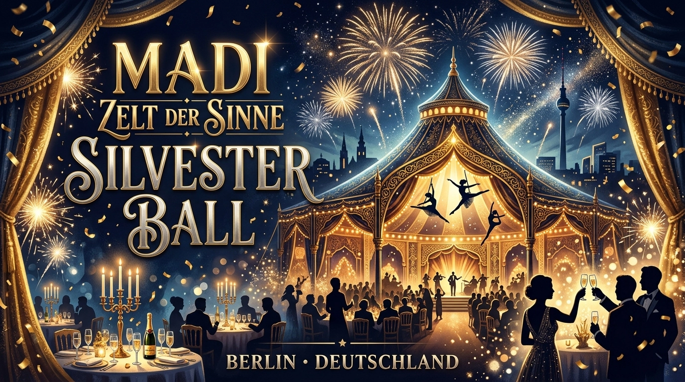 MADI Zelt der Sinne Silvester Ball 2026 in Berlin: Orientalische Gala zum Jahreswechsel