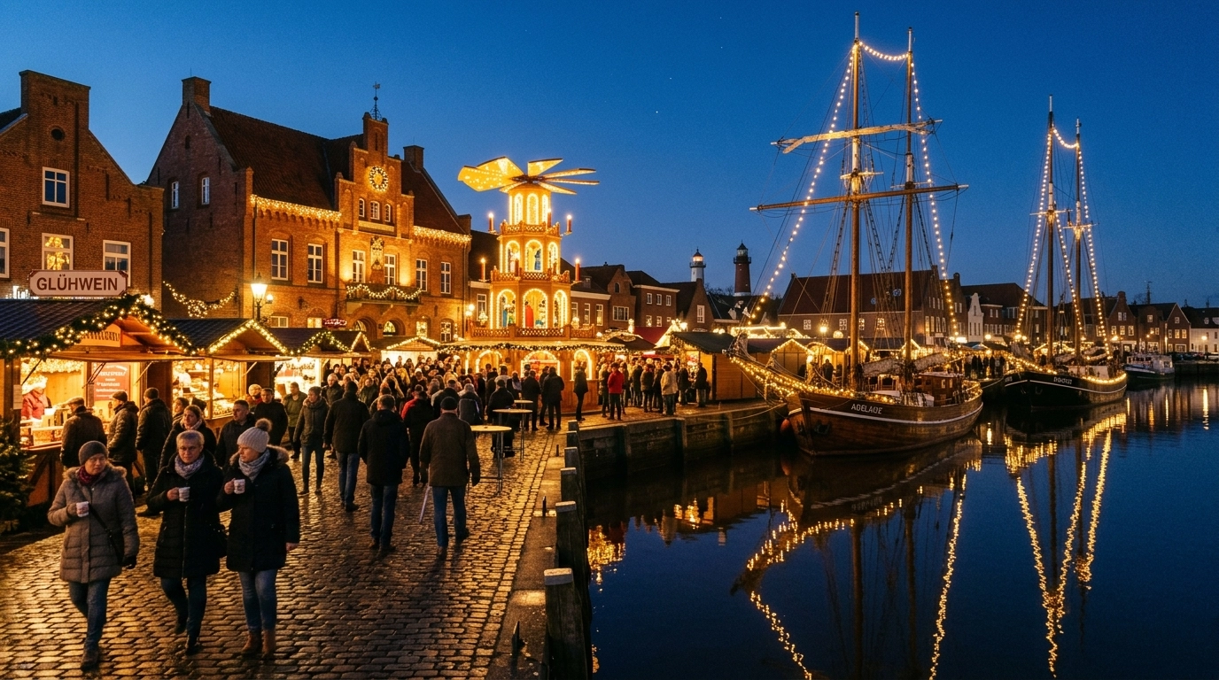 Maritimer Engelkemarkt Emden 2026 – Weihnachtsmarkt am Ratsdelft in Ostfriesland