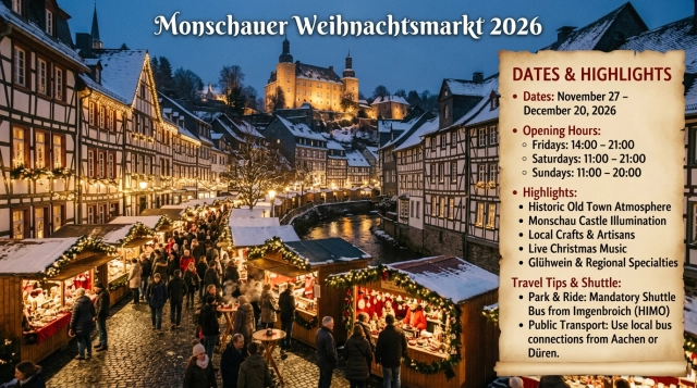 Monschauer Weihnachtsmarkt 2026 – Romantischer Weihnachtsmarkt in Monschau