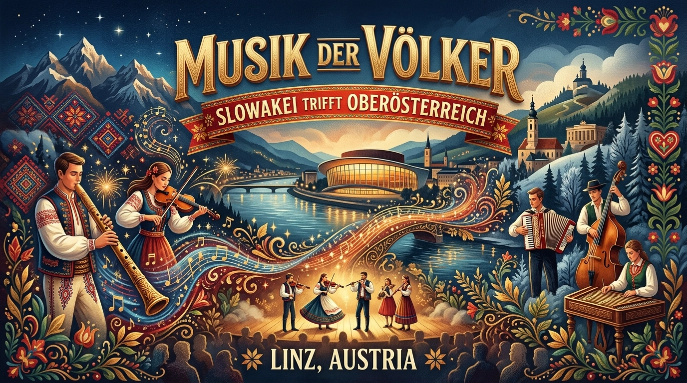 Musik der Völker: Slowakei trifft Oberösterreich 2026: Volksmusikkonzert im Brucknerhaus Linz