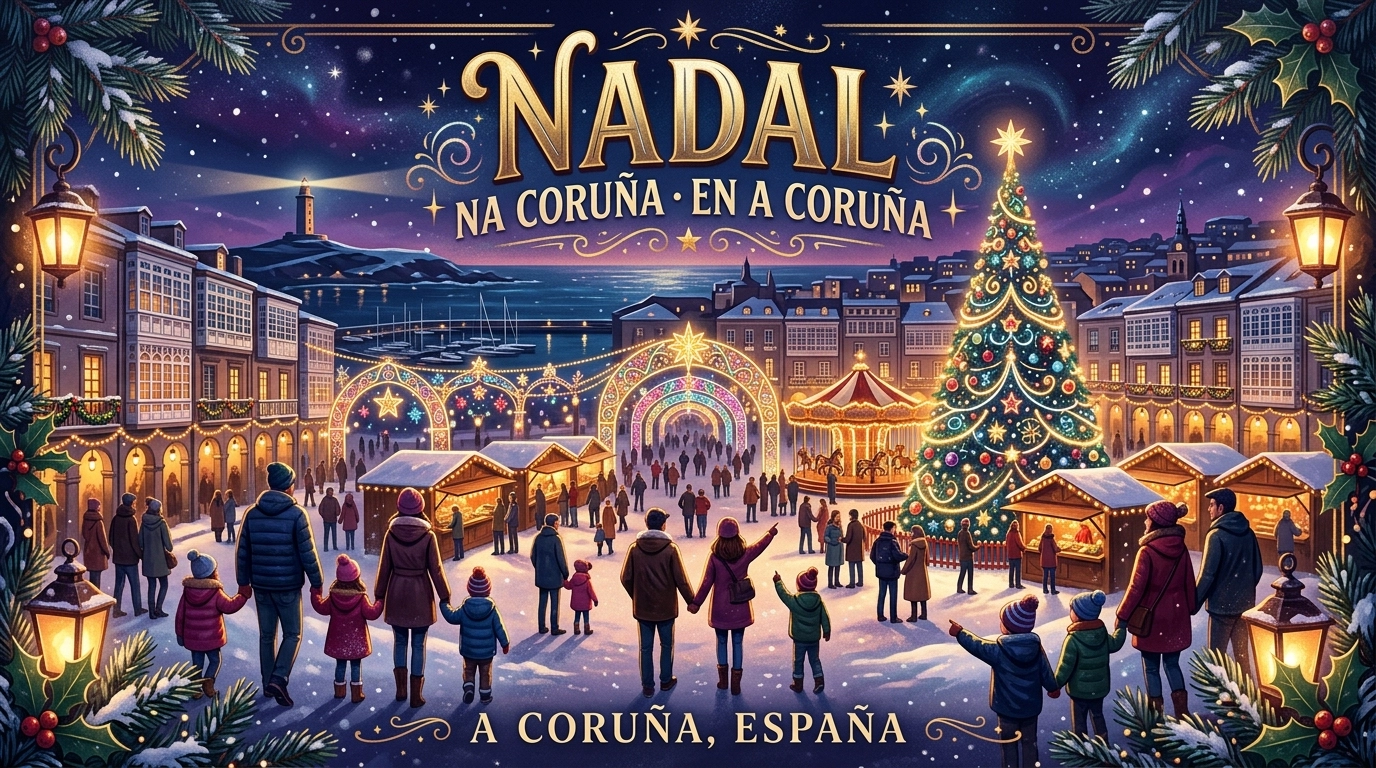 Nadal na Coruña 2026–2027 – Weihnachtslichter in A Coruña