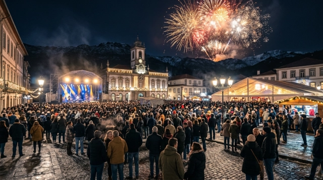 Silvester in Covilha (Portugal) 2026/2027: Feuerwerk, Programm & Feiern