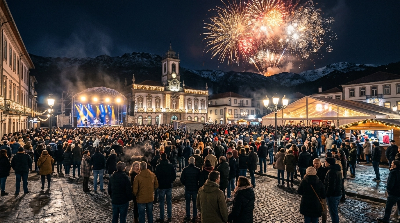 Silvester in Covilha (Portugal) 2026/2027: Feuerwerk, Programm & Feiern