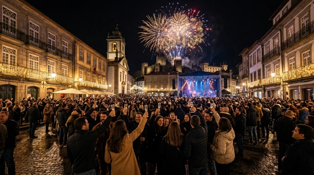 Silvester in Guimarães (Portugal) 2026/2027: Feuerwerk, Programm & Feiern