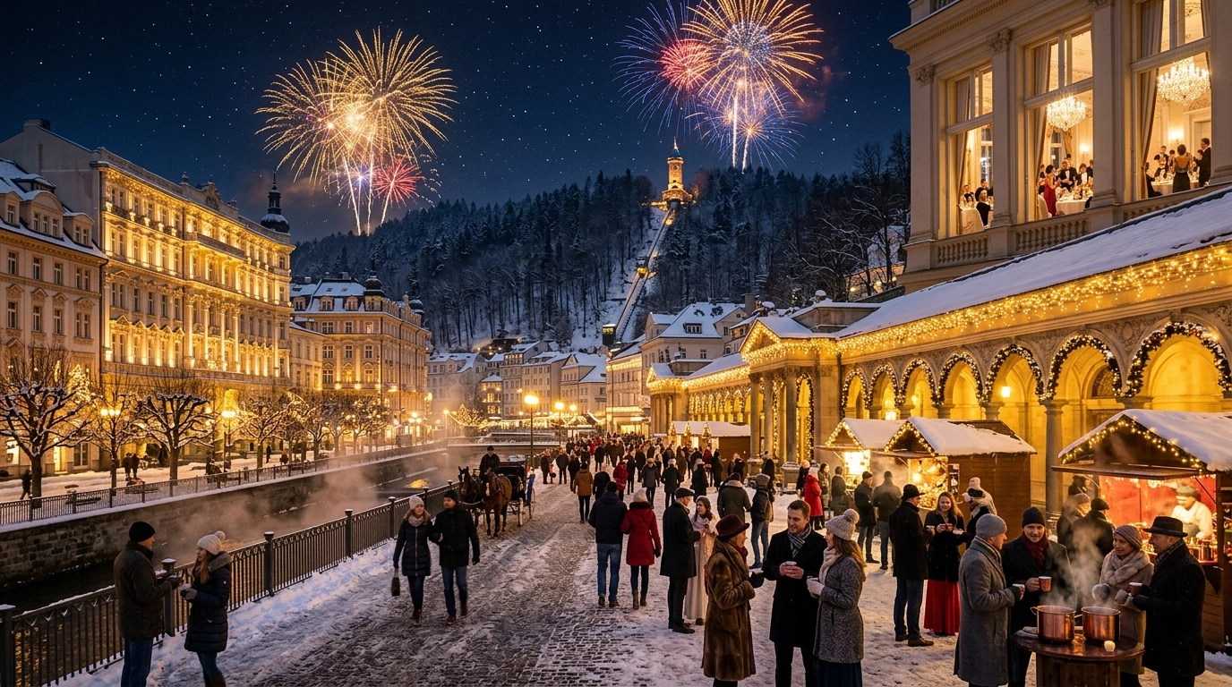 Silvester in Karlovy Vary (Tschechien) 2026/2027: Feiern, Programm und Wellnessurlaub