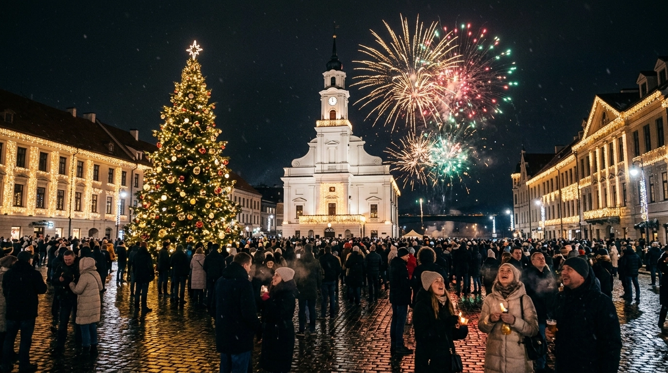 Silvester in Kaunas (Litauen) 2026/2027: Feiern, Feuerwerk und Programm