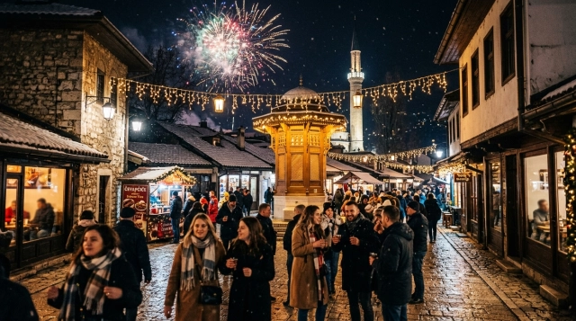 Silvester Sarajevo 2026/2027: Feiern in Baščaršija und am Miljacka Ufer