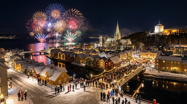 Silvester in Trondheim (Norwegen) 2026/2027: Feuerwerk & Programm