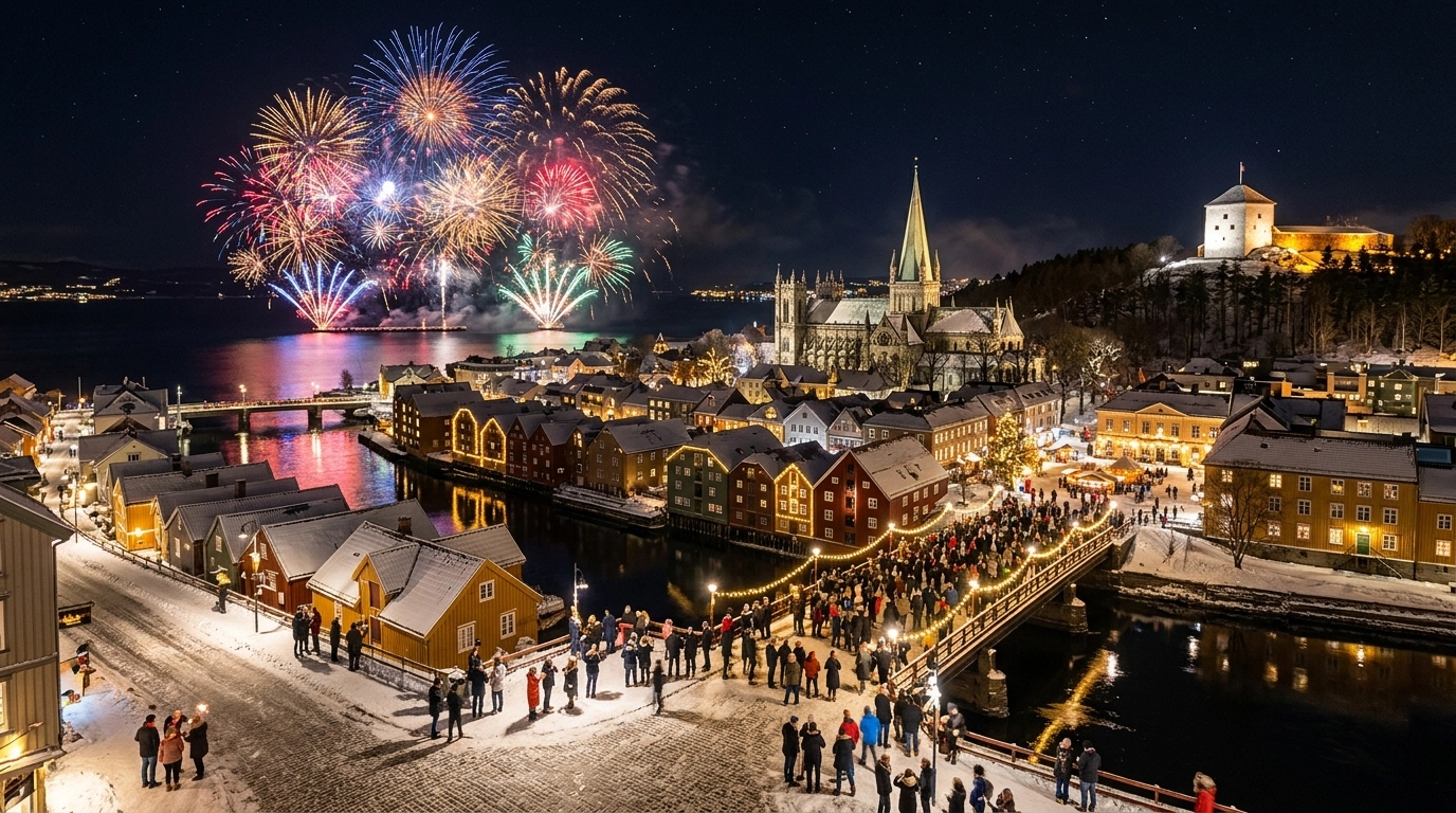 Silvester in Trondheim (Norwegen) 2026/2027: Feuerwerk & Programm