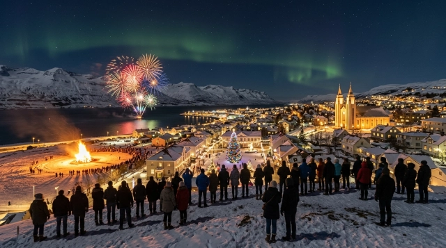 Silvester in Akureyri (Island) 2026/2027: Feuerwerk, Brenna & Programm