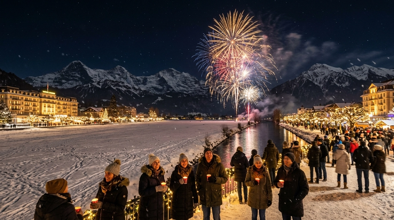 Silvester & Neujahr in Interlaken 2026/2027 – Feuerwerk, Programm und Feiern