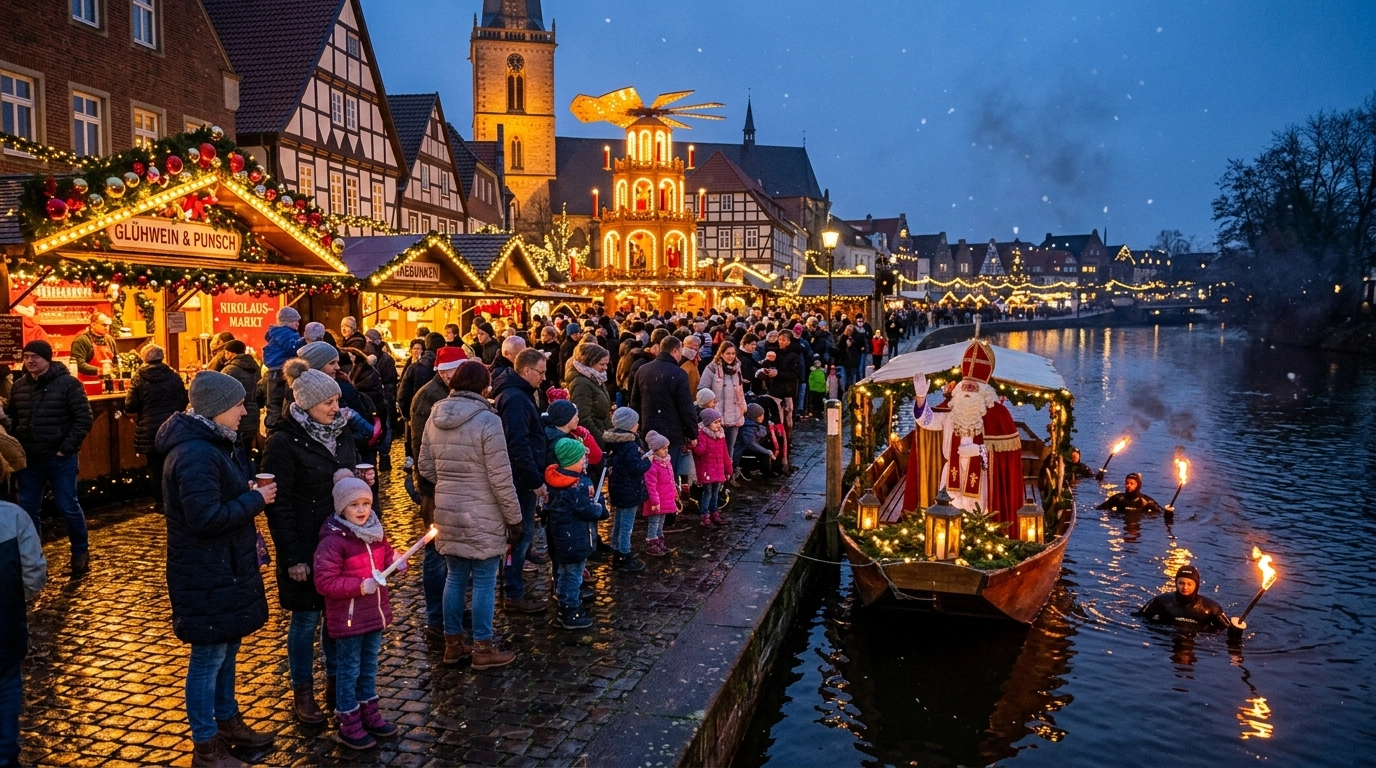 Nikolaussonntag Rheine 2026 – Nikolausmarkt, Umzug & verkaufsoffener Sonntag