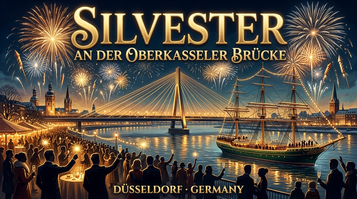 Silvester 2026/2027 an der Oberkasseler Brücke in Düsseldorf