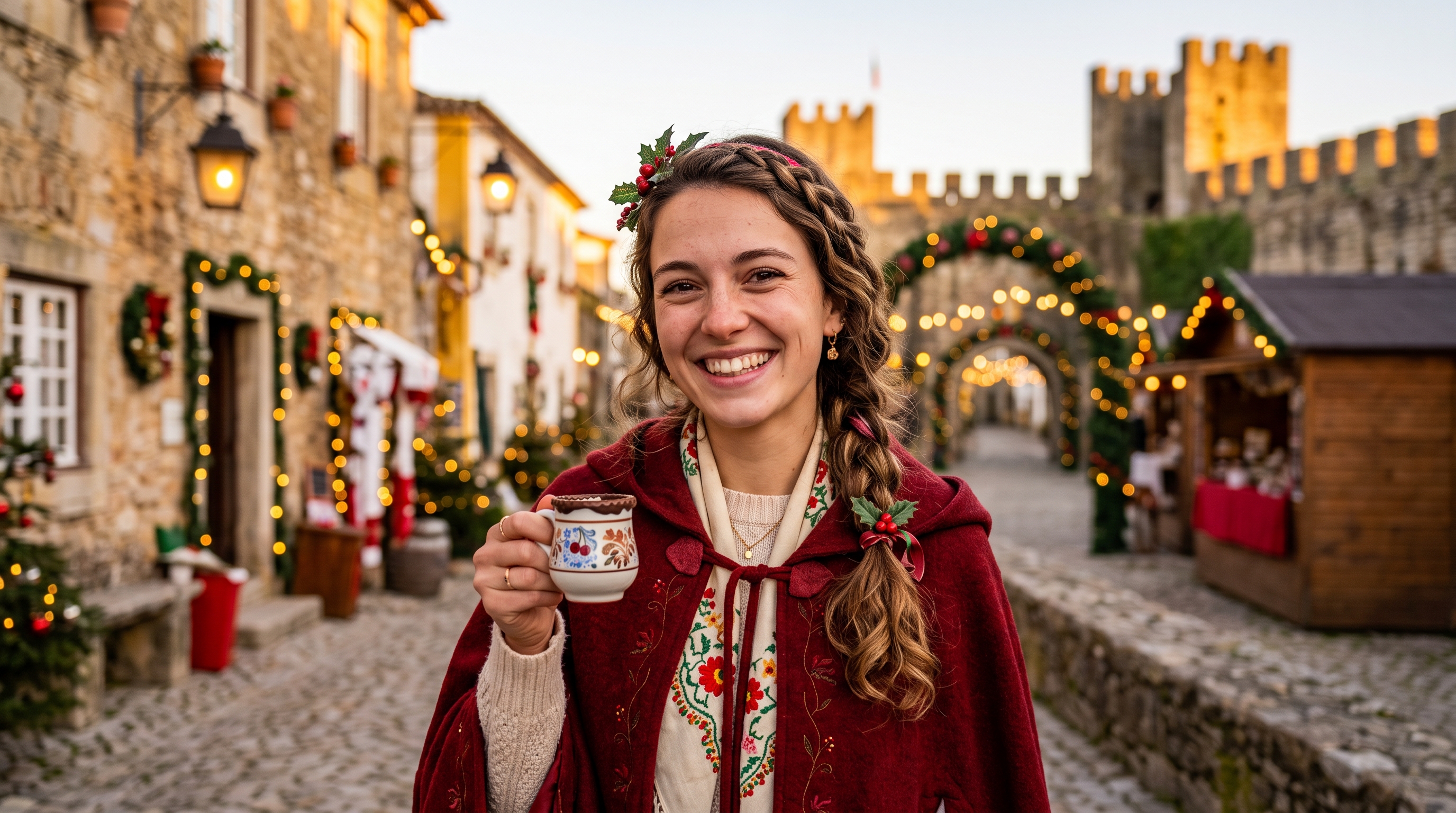 Óbidos Vila Natal 2026 – Mittelalterliches Weihnachtsdorf & Ginjinha