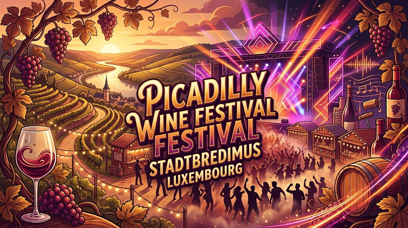 Picadilly Wine Festival 2027 in Stadtbredimus (Luxemburg) – Wein, Musik & Picadilly-Cocktail
