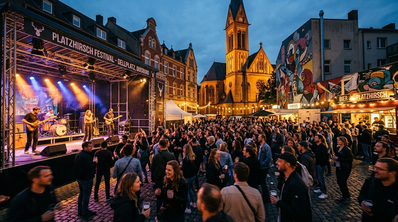 Platzhirsch Festival Duisburg 2026 – Kultur, Konzerte & Kunst am Dellplatz