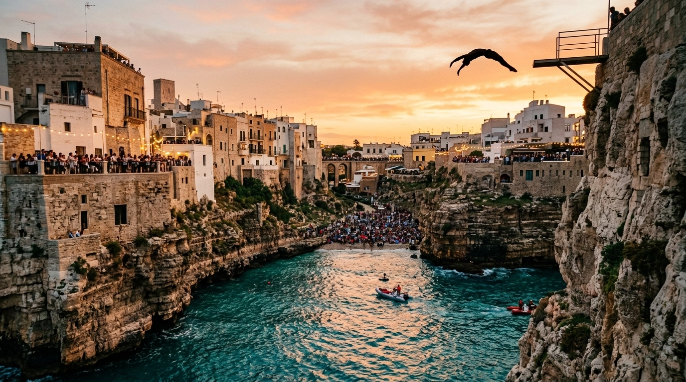 Red Bull Cliff Diving Polignano a Mare 2026: Klippenspringen an der Adria