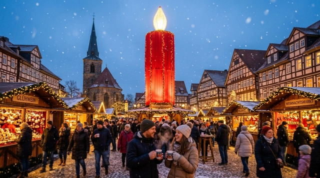 Schlitzer Weihnachtsmarkt in Schlitz (Deutschland) 2026: Größte Kerze der Welt & Burgenweihnacht