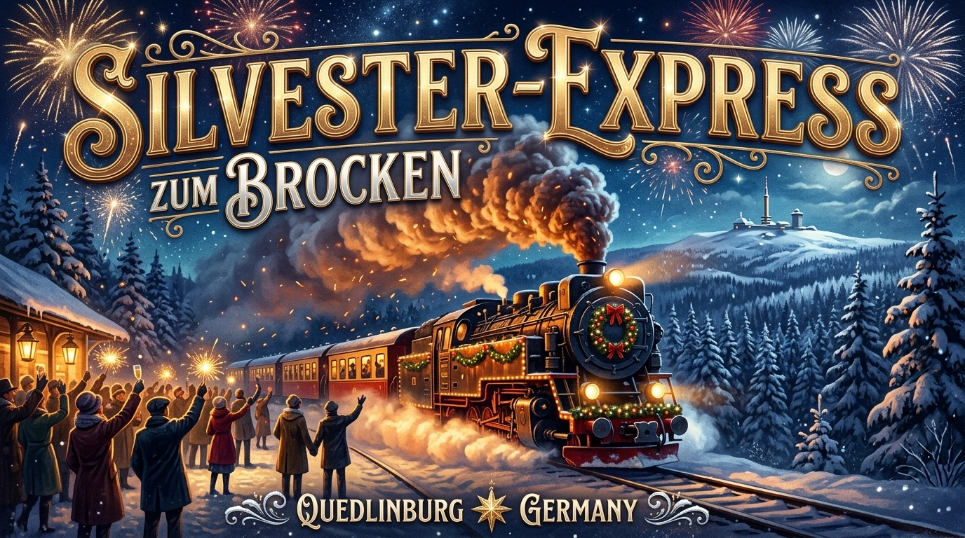 Silvester-Express zum Brocken 2026 – Dampfzug Silvesterfahrt ab Quedlinburg