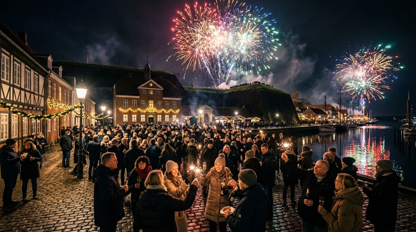 Silvester in Fredericia (Dänemark) 2026/2027: Feiern, Feuerwerk und Neujahrsprogramm