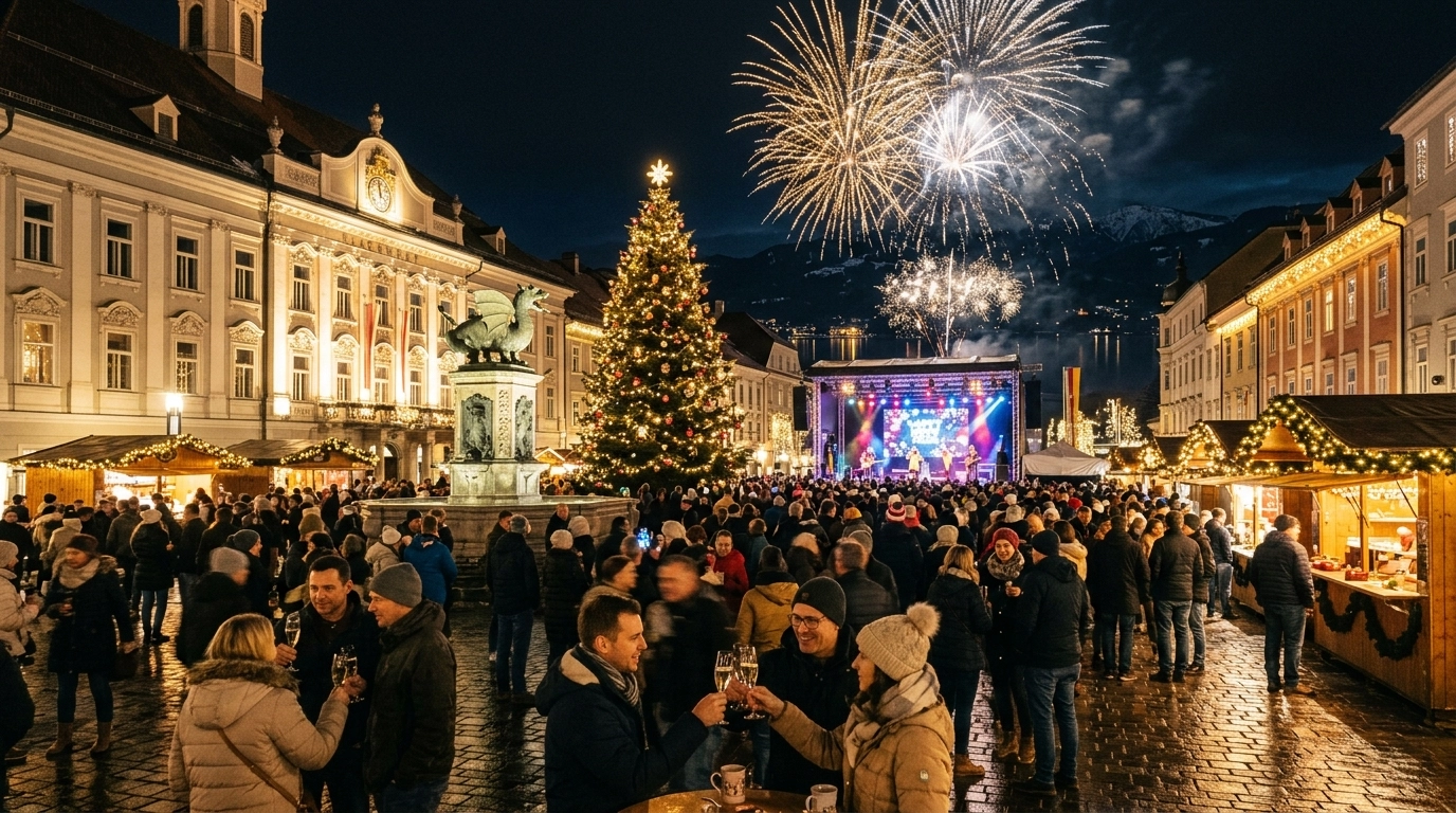 Silvester in Klagenfurt (Österreich) 2026/2027: Feiern, Programm & Feuerwerk