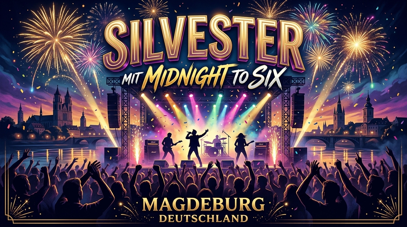 Silvester mit Midnight to Six 2026: Livemusik in Magdeburg