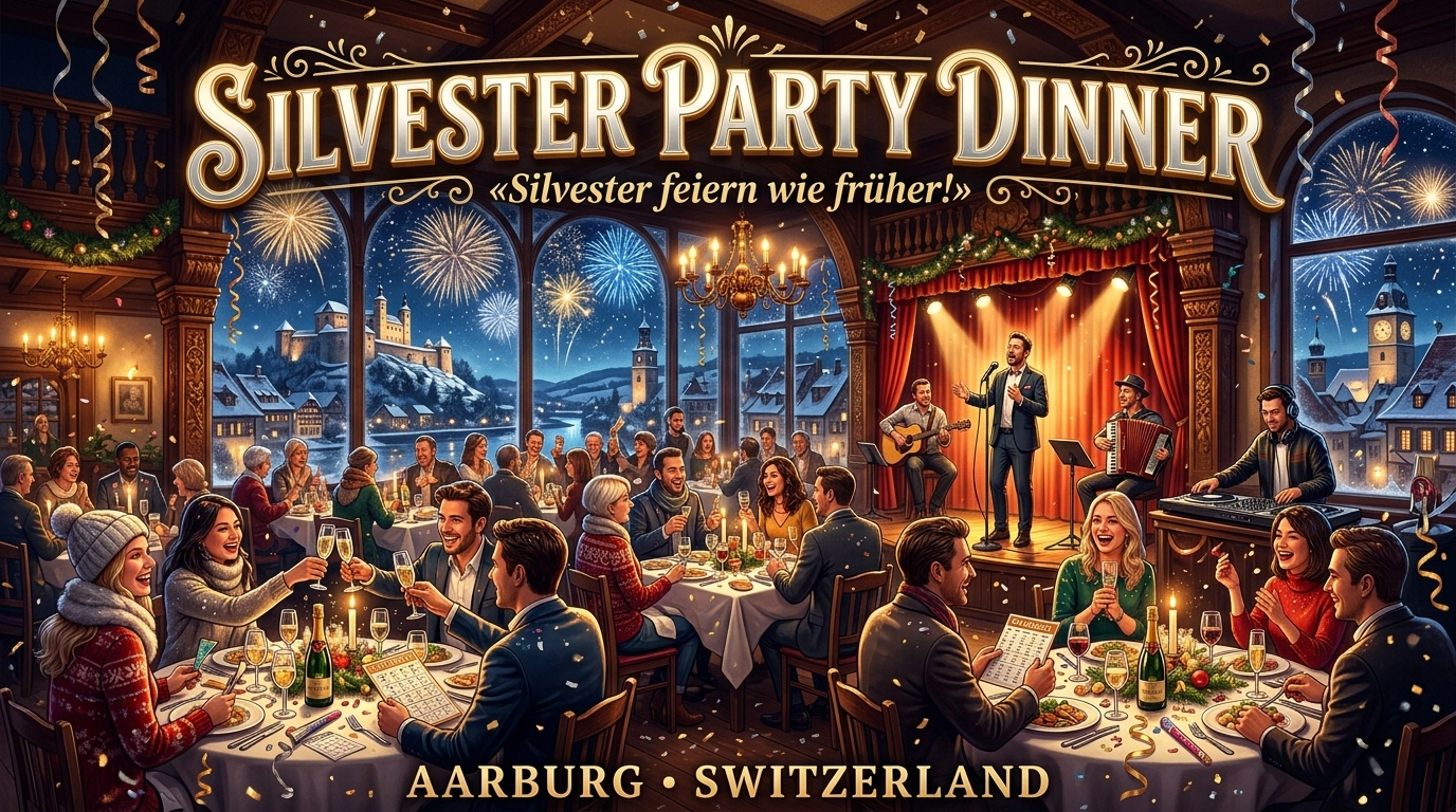 Silvester Party Dinner 2026/2027 in Aarburg – Celebrate Like the Old Days