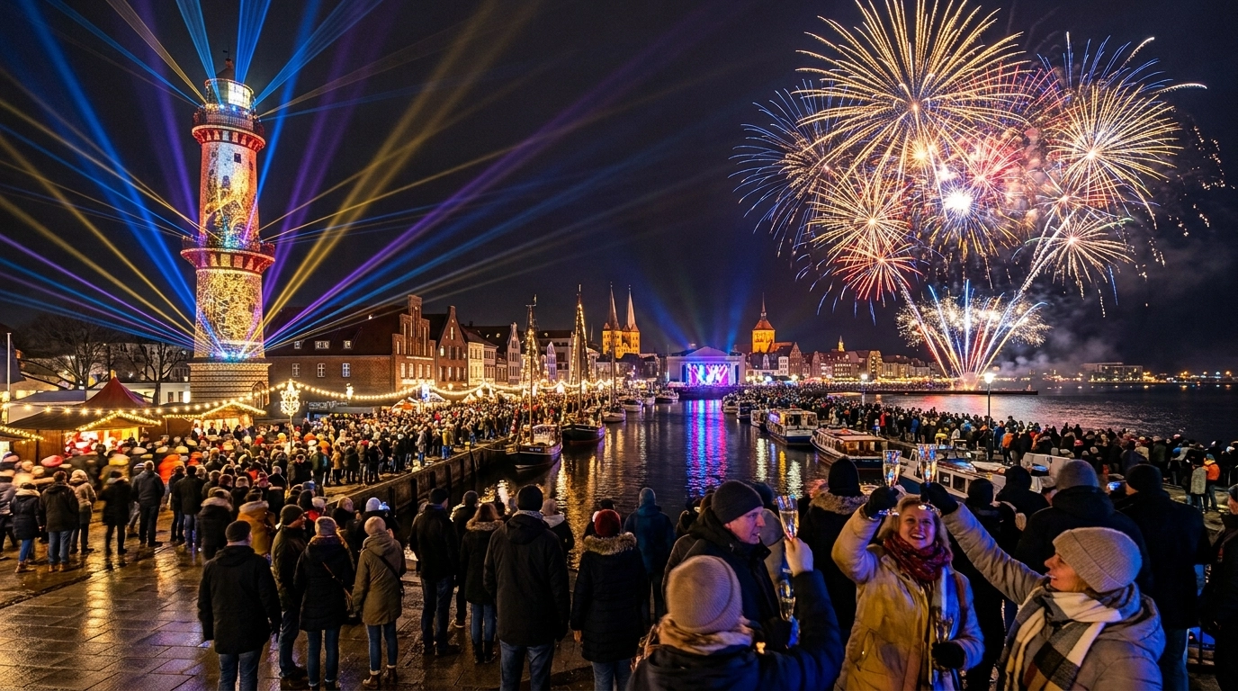 Silvester in Rostock 2026/2027 – Feiern, Programm und Turmleuchten